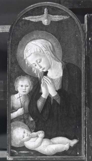 Sotheby's — Pseudo Pier Francesco Fiorentino - sec. XV - Madonna in adorazione del Bambino con san Giovannino e colomba dello Spirito Santo — insieme